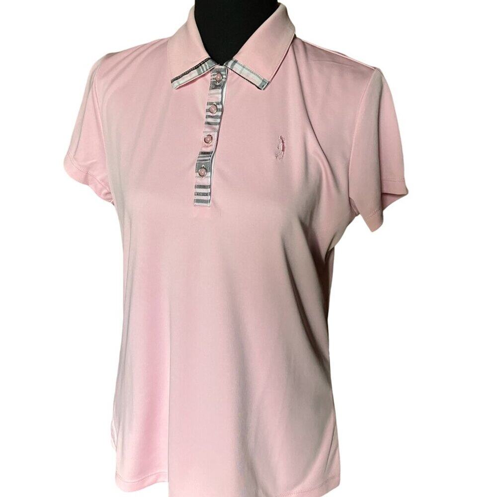 IZOD Performance Basix Cool-FX Soft Pk Golf Shirt with Plaid trim